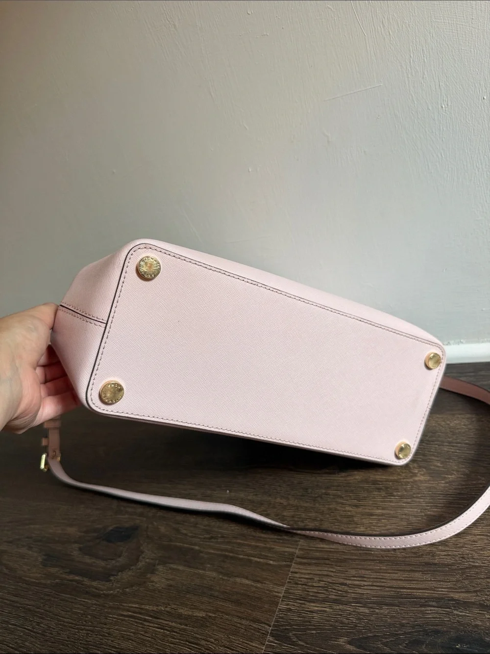 Michael Kors Blush Pink Saffiano Leather Satchel with Wristlet Wallet